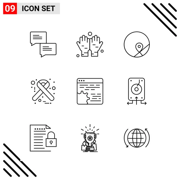 Conjunto Iconos Creativos Universales Simplemente Vector Ilustraciones Para Aplicaciones Web — Vector de stock