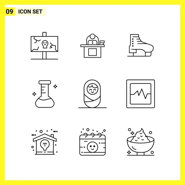 Set Universal Creative Icons Simply Vector Illustrations Web Mobile Apps — Stock Vector