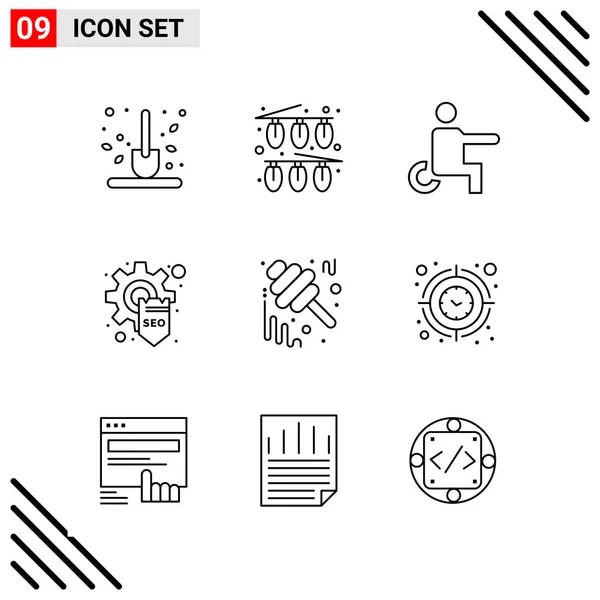 Conjunto Iconos Creativos Universales Simplemente Vector Ilustraciones Para Aplicaciones Web — Vector de stock