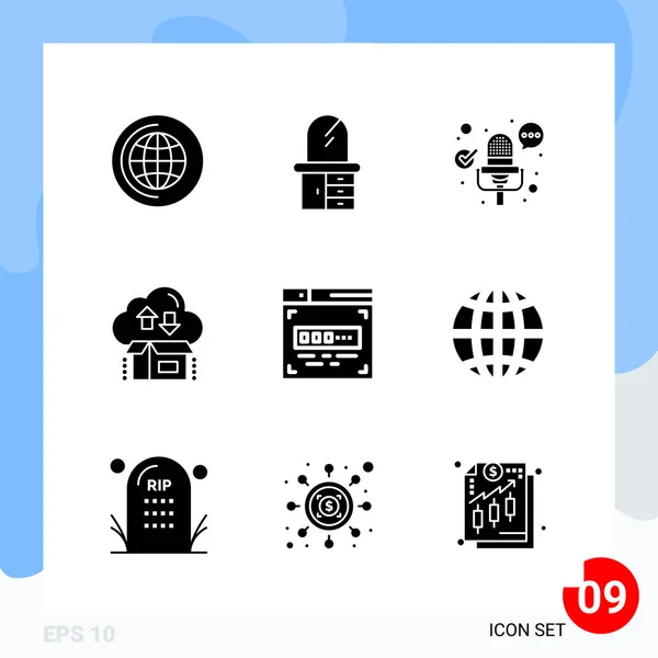 Conjunto Iconos Creativos Universales Simplemente Vector Ilustraciones Para Aplicaciones Web — Archivo Imágenes Vectoriales