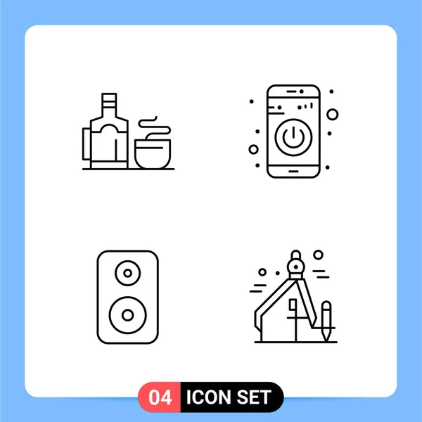 Conjunto Iconos Creativos Universales Simplemente Vector Ilustraciones Para Aplicaciones Web — Vector de stock