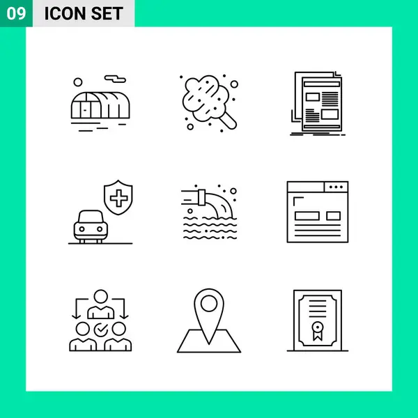 Conjunto de 16 iconos universales Vector de negocios — Vector de stock