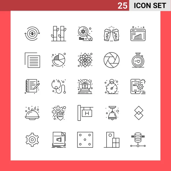 Conjunto Iconos Creativos Universales Simplemente Vector Ilustraciones Para Aplicaciones Web — Vector de stock