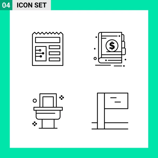 Set Universal Creative Icons Simply Vector Illustrations Web Mobile Apps — Stock Vector