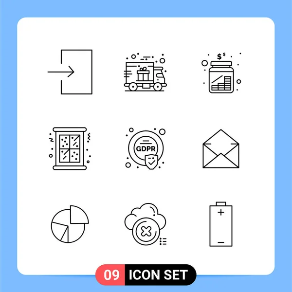 Conjunto Iconos Creativos Universales Simplemente Vector Ilustraciones Para Aplicaciones Web — Archivo Imágenes Vectoriales