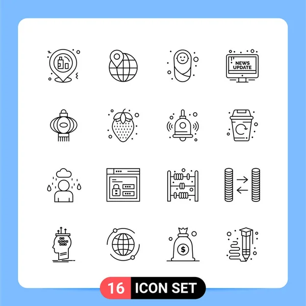 Set Universal Creative Icons Simply Vector Illustrations Web Mobile Apps — Stock Vector