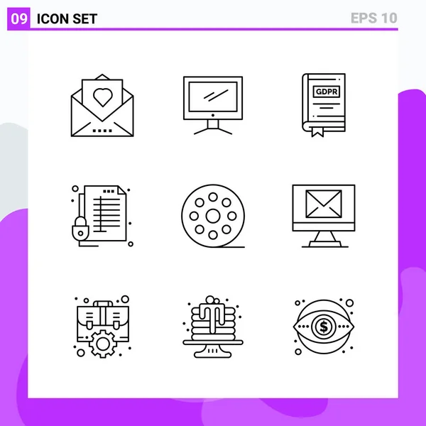 Conjunto Iconos Creativos Universales Simplemente Vector Ilustraciones Para Aplicaciones Web — Archivo Imágenes Vectoriales