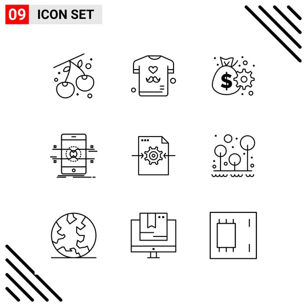 Conjunto Iconos Creativos Universales Simplemente Vector Ilustraciones Para Aplicaciones Web — Vector de stock