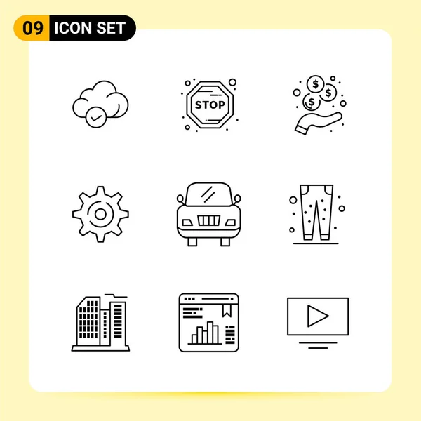 Set Universal Creative Icons Simply Vector Illustrations Web Mobile Apps — Stock Vector