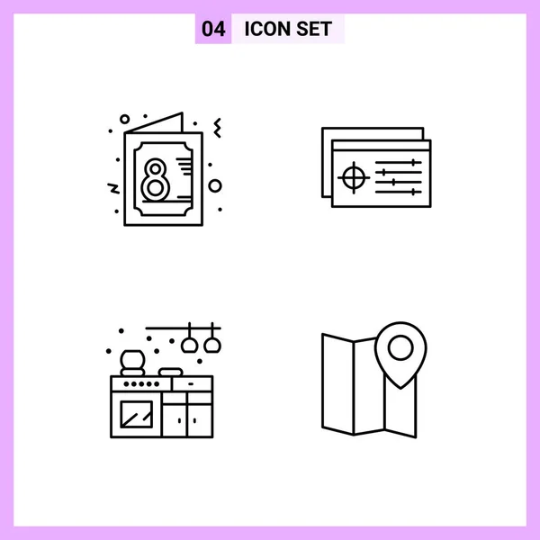 Conjunto Iconos Creativos Universales Simplemente Vector Ilustraciones Para Aplicaciones Web — Vector de stock