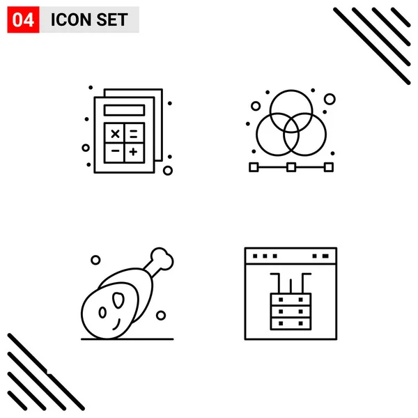 Conjunto Iconos Creativos Universales Simplemente Vector Ilustraciones Para Aplicaciones Web — Vector de stock