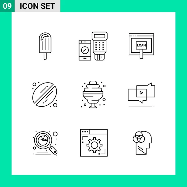 Set Universal Creative Icons Simply Vector Illustrations Web Mobile Apps — Stock Vector