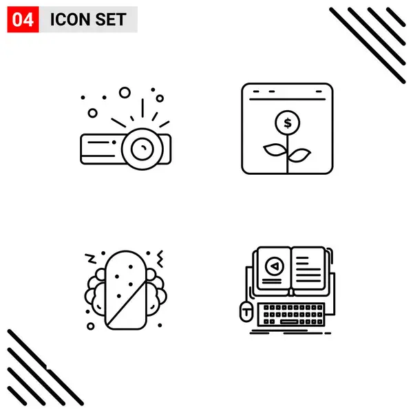 Conjunto Iconos Creativos Universales Simplemente Vector Ilustraciones Para Aplicaciones Web — Archivo Imágenes Vectoriales