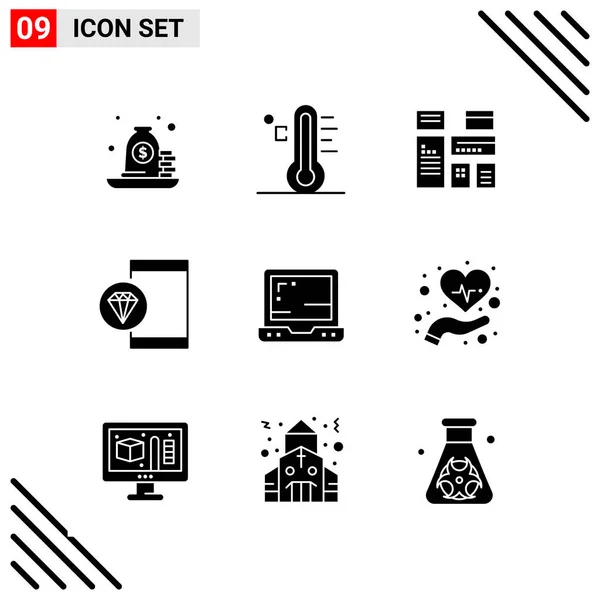 Conjunto Iconos Creativos Universales Simplemente Vector Ilustraciones Para Aplicaciones Web — Archivo Imágenes Vectoriales