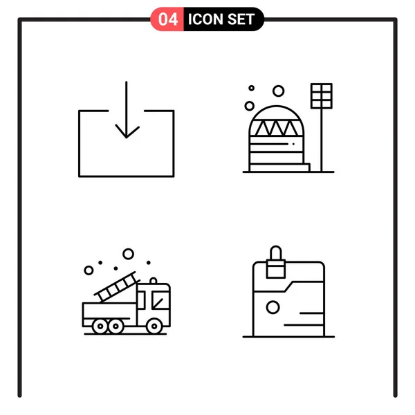 Set Universeller Kreativer Symbole Einfach Vektorillustrationen Für Web Und Mobile — Stockvektor