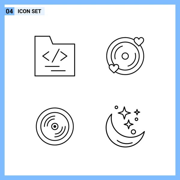 Vector Illustration Editable Pack Target Line Icons — Stock Vector