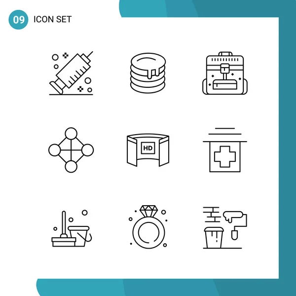 Set Universal Creative Icons Simply Vector Illustrations Web Mobile Apps — Stock Vector