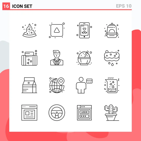 Conjunto Iconos Creativos Universales Simplemente Vector Ilustraciones Para Aplicaciones Web — Vector de stock