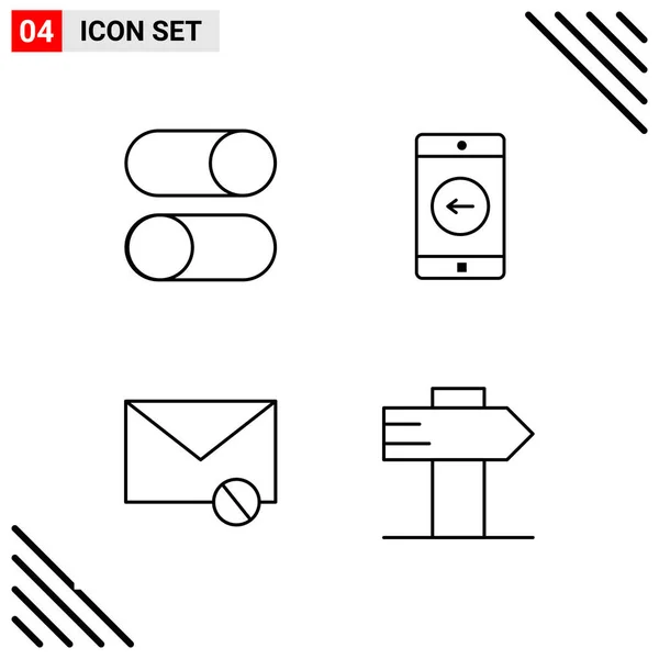 Conjunto Iconos Creativos Universales Simplemente Vector Ilustraciones Para Aplicaciones Web — Archivo Imágenes Vectoriales