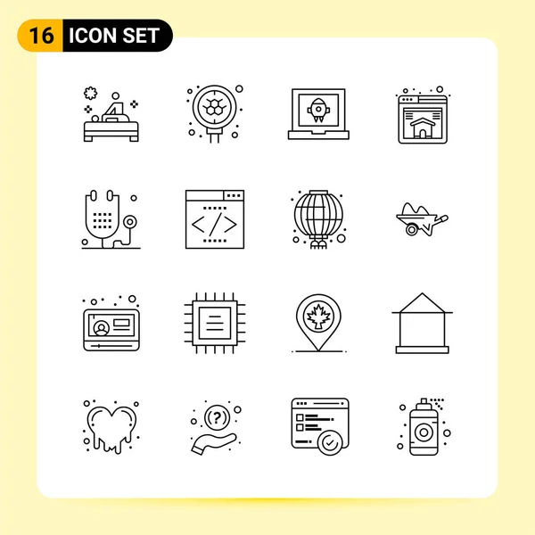 Conjunto Iconos Creativos Universales Simplemente Vector Ilustraciones Para Aplicaciones Web — Vector de stock