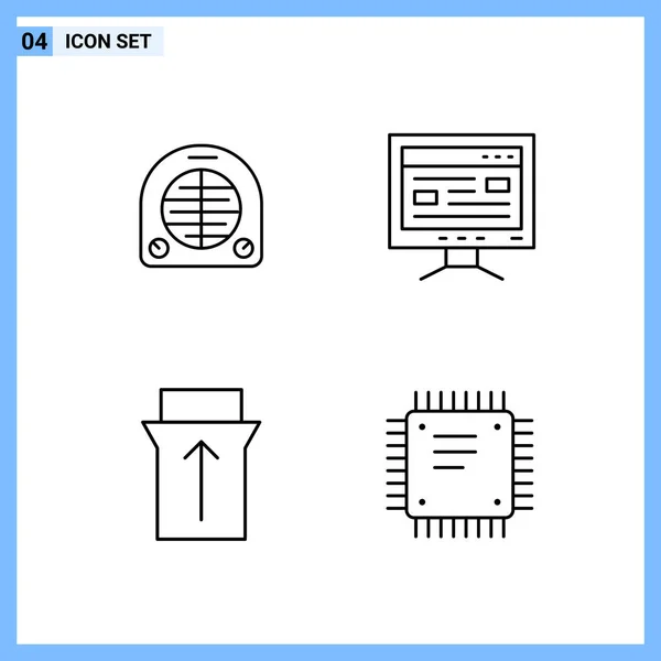 Conjunto Iconos Creativos Universales Simplemente Vector Ilustraciones Para Aplicaciones Web — Vector de stock