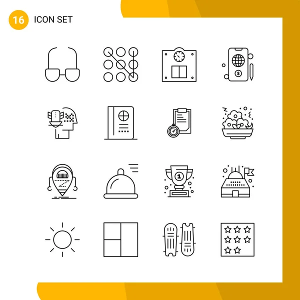 Set Universal Creative Icons Simply Vector Illustrations Web Mobile Apps — Stock Vector