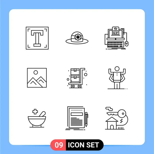 Set Universal Creative Icons Simply Vector Illustrations Web Mobile Apps — Stock Vector