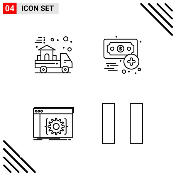 Conjunto Iconos Creativos Universales Simplemente Vector Ilustraciones Para Aplicaciones Web — Archivo Imágenes Vectoriales