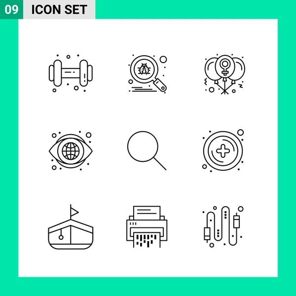 Conjunto Iconos Creativos Universales Simplemente Vector Ilustraciones Para Aplicaciones Web — Vector de stock