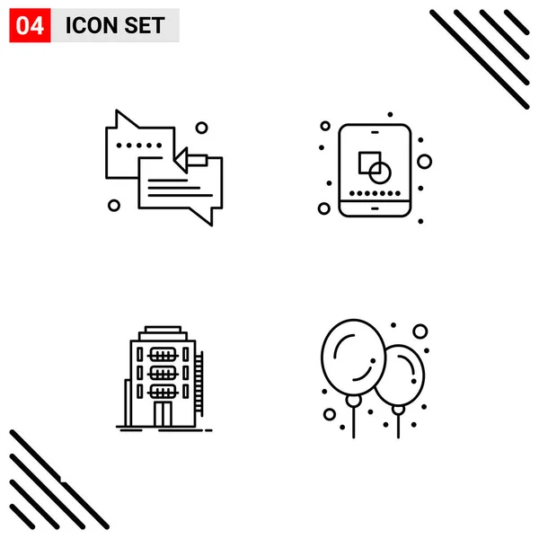 Conjunto Iconos Creativos Universales Simplemente Vector Ilustraciones Para Aplicaciones Web — Archivo Imágenes Vectoriales