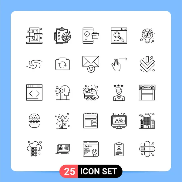 Conjunto Iconos Creativos Universales Simplemente Vector Ilustraciones Para Aplicaciones Web — Vector de stock