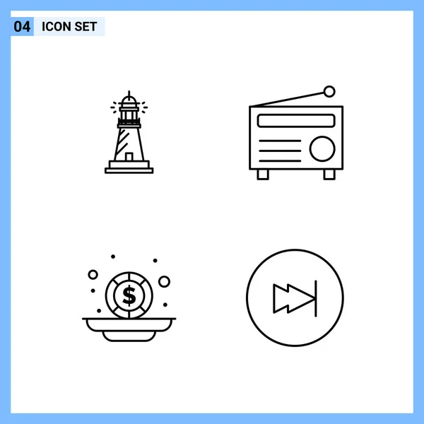 Conjunto Iconos Creativos Universales Simplemente Vector Ilustraciones Para Aplicaciones Web — Vector de stock