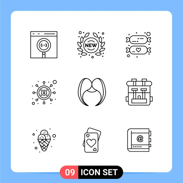 Conjunto Iconos Creativos Universales Simplemente Vector Ilustraciones Para Aplicaciones Web — Archivo Imágenes Vectoriales