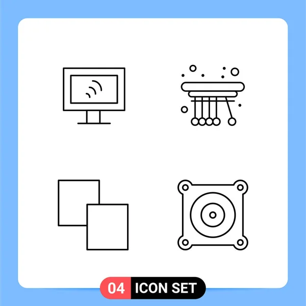 Set Universeller Kreativer Symbole Einfach Vektorillustrationen Für Web Und Mobile — Stockvektor