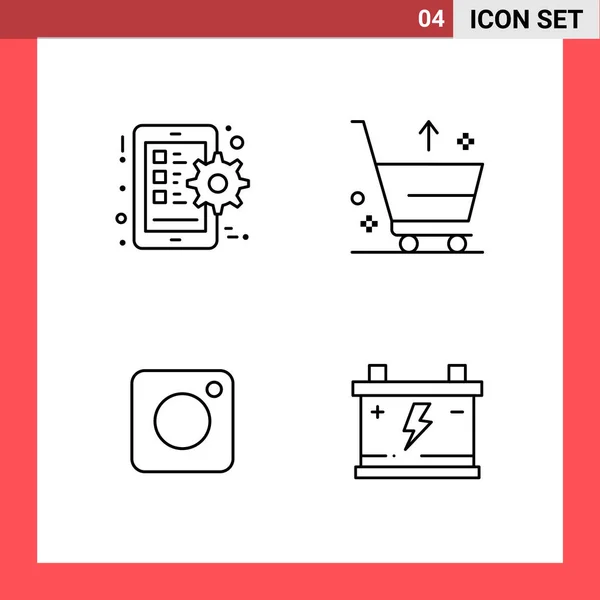 Set Universal Creative Icons Simply Vector Illustrations Web Mobile Apps — Stock Vector