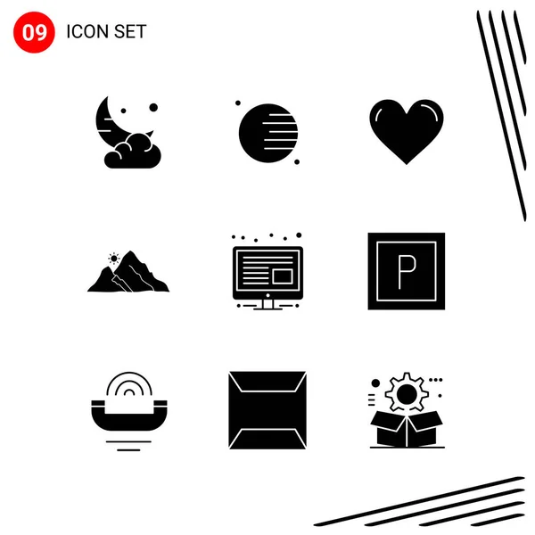 Conjunto Iconos Creativos Universales Simplemente Vector Ilustraciones Para Aplicaciones Web — Vector de stock