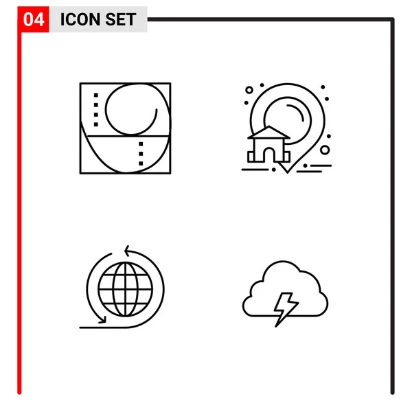 Set Universeller Kreativer Symbole Einfach Vektorillustrationen Für Web Und Mobile — Stockvektor