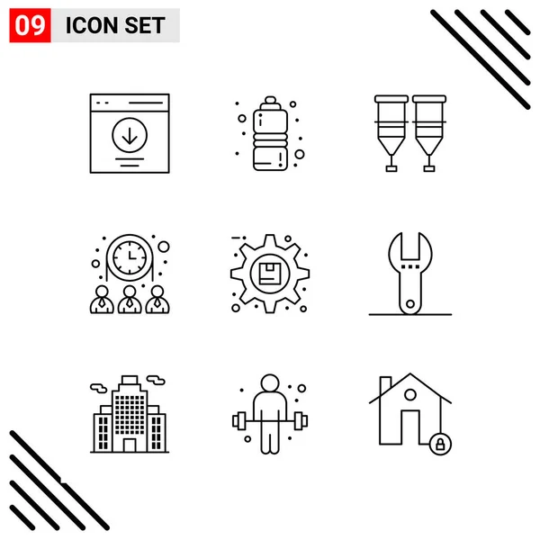 Conjunto Iconos Creativos Universales Simplemente Vector Ilustraciones Para Aplicaciones Web — Archivo Imágenes Vectoriales