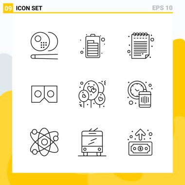 Evrensel yaratıcı simgeler kümesi, web ve mobil uygulamalar ve projeler için basit vektör illüstrasyonları 