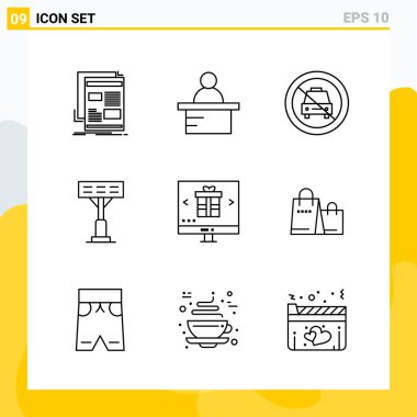 Evrensel yaratıcı simgeler kümesi, web ve mobil uygulamalar ve projeler için basit vektör illüstrasyonları 