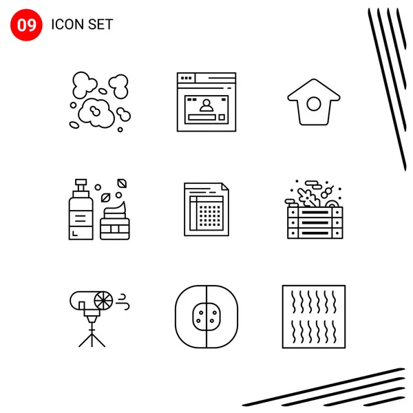 Conjunto Iconos Creativos Universales Simplemente Vector Ilustraciones Para Aplicaciones Web — Archivo Imágenes Vectoriales