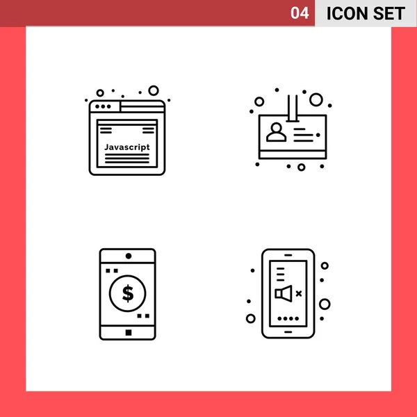 Conjunto Iconos Creativos Universales Simplemente Vector Ilustraciones Para Aplicaciones Web — Vector de stock