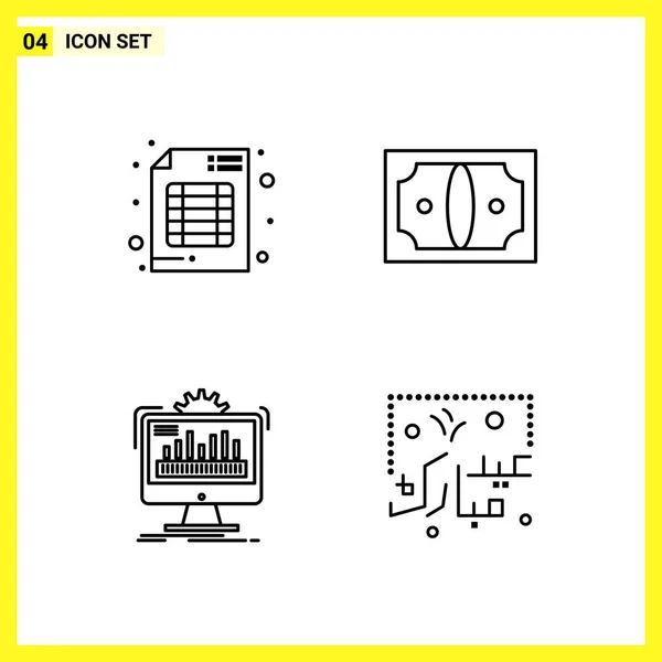 Set Universeller Kreativer Symbole Einfach Vektorillustrationen Für Web Und Mobile — Stockvektor