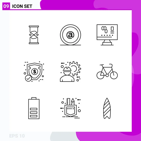 Conjunto Iconos Creativos Universales Simplemente Vector Ilustraciones Para Aplicaciones Web — Vector de stock