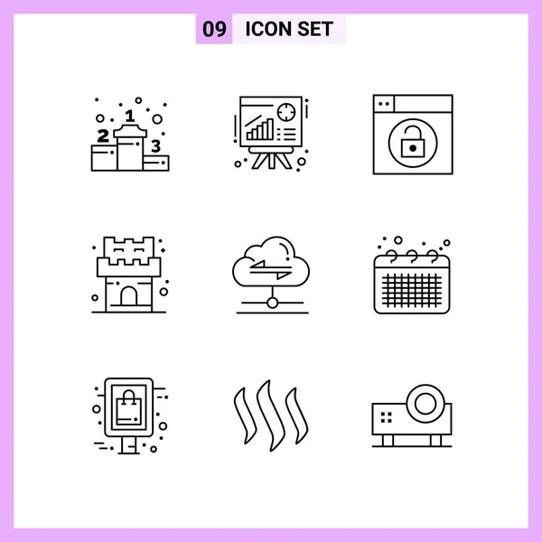 Conjunto Iconos Creativos Universales Simplemente Vector Ilustraciones Para Aplicaciones Web — Archivo Imágenes Vectoriales