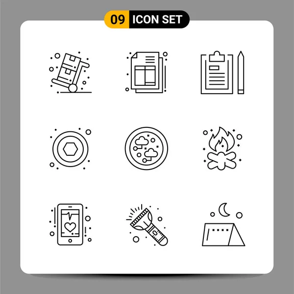 Set Universal Creative Icons Simply Vector Illustrations Web Mobile Apps — Stock Vector