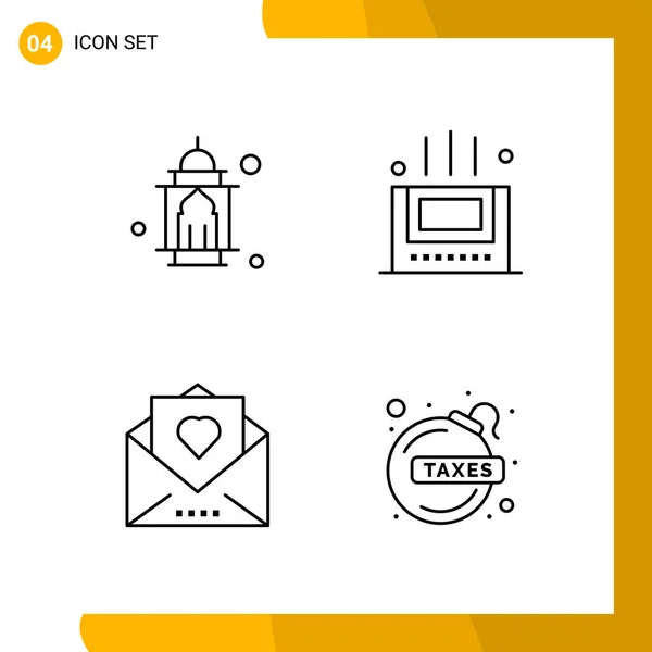 Set Universal Creative Icons Simply Vector Illustrations Web Mobile Apps — Stock Vector