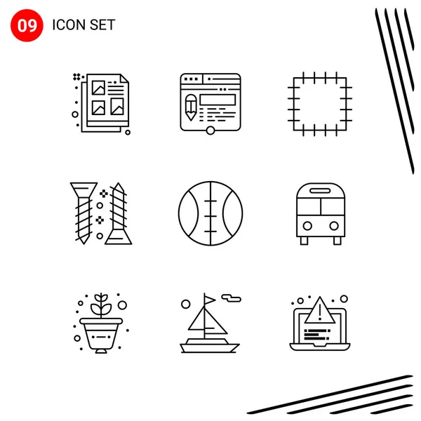 Conjunto Iconos Creativos Universales Simplemente Vector Ilustraciones Para Aplicaciones Web — Vector de stock