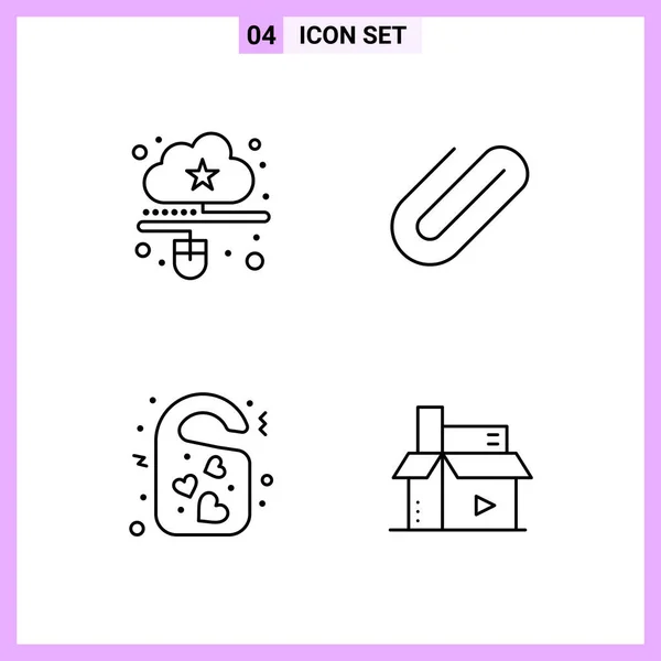 Set Universal Creative Icons Simply Vector Illustrations Web Mobile Apps — Stock Vector