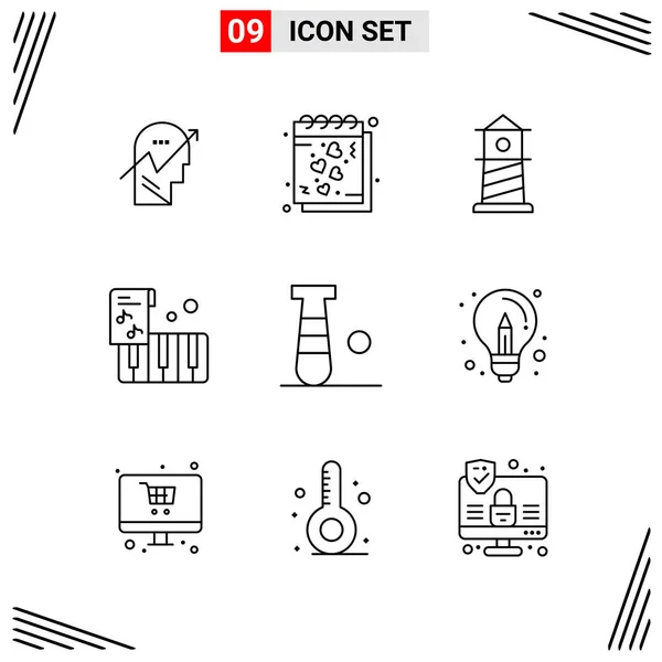 Conjunto Iconos Creativos Universales Simplemente Vector Ilustraciones Para Aplicaciones Web — Archivo Imágenes Vectoriales